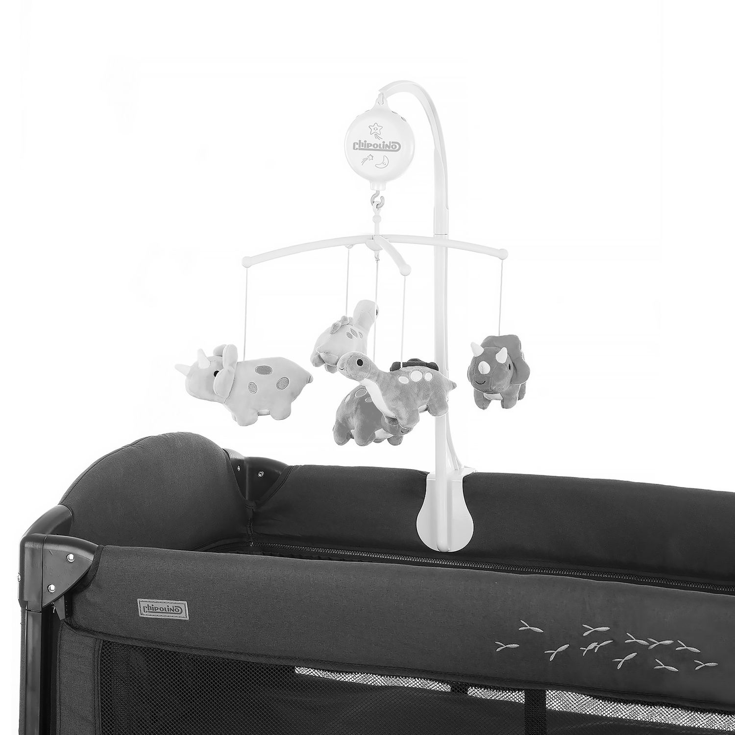 Chipolino Musik Mobile Plüschtiere Lautstärkeregelung, Melodien, Tiere abnehmbar beige