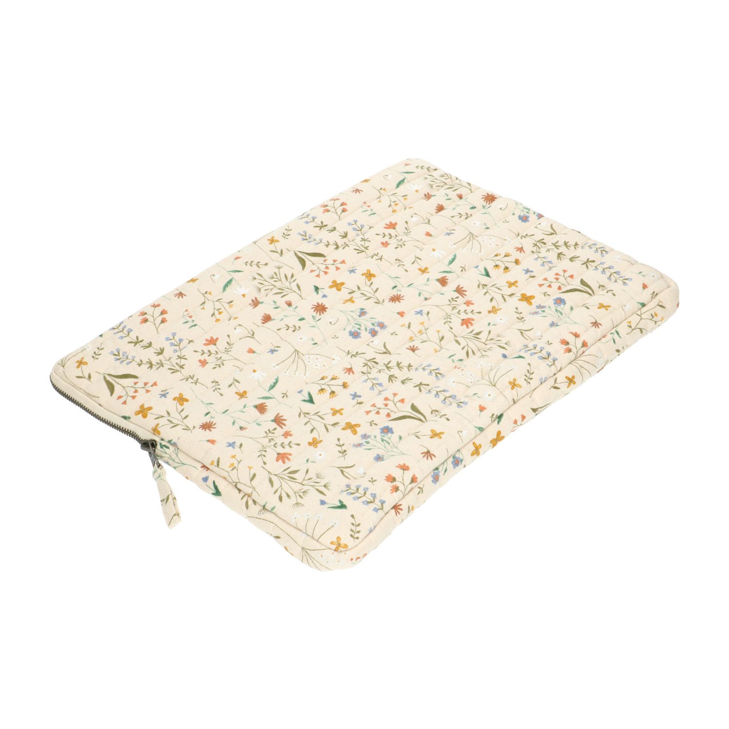 Laptophoes, katoen, veldbloemen, 16 inch