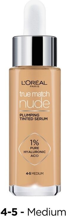 L'oréal - True Match Nude Plumping Tinted Serum - 4-5 Medium