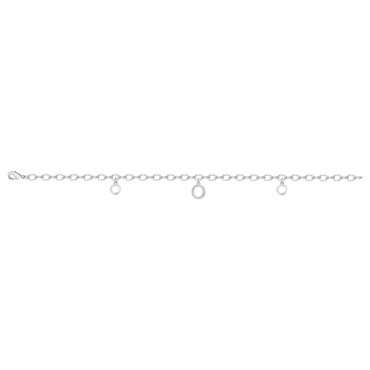Bracelet souple multi-motifs en Argent avec oxyde de zirconium blanc