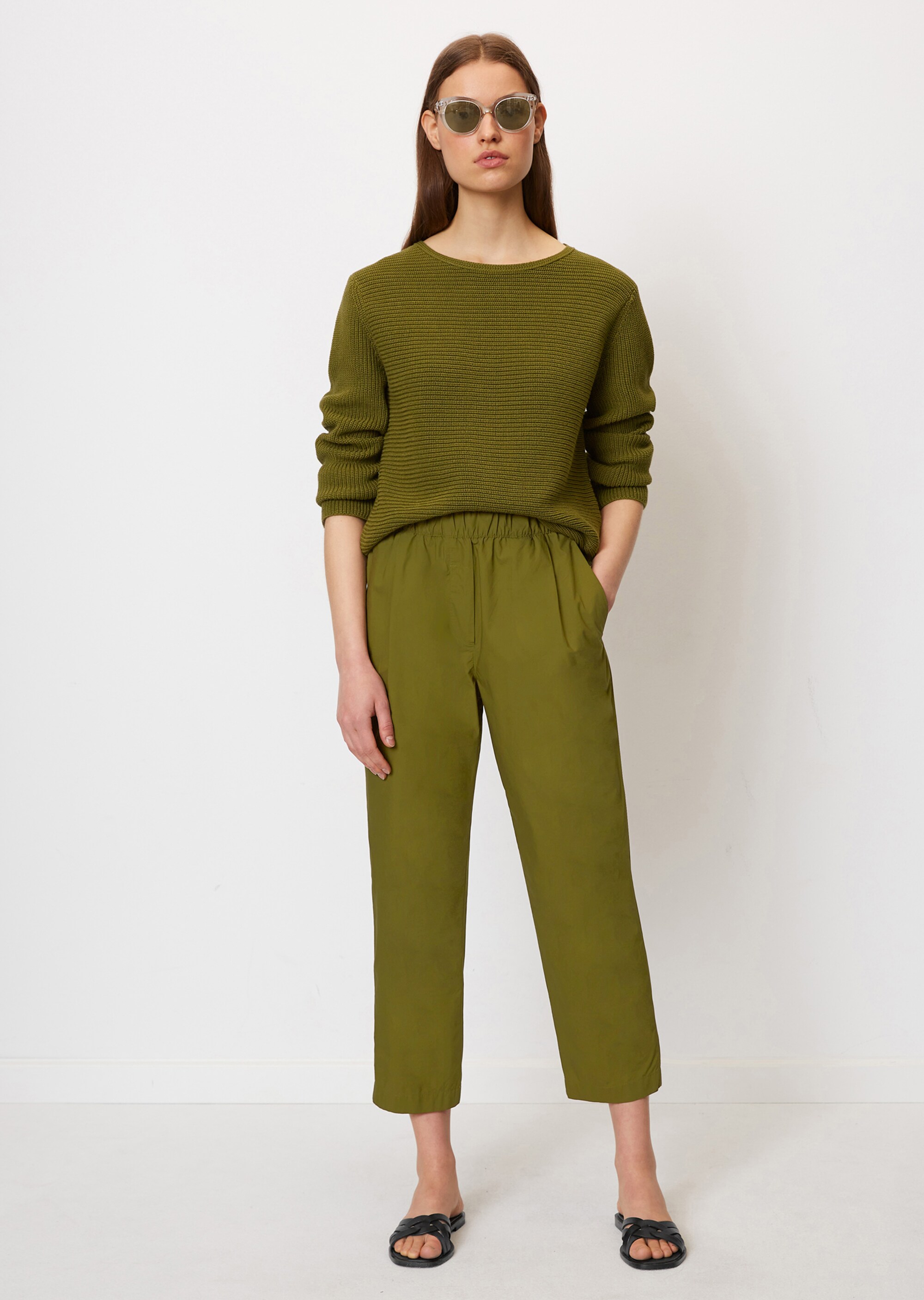 Hose im Joggpants-Stil aus Papertouch-Popeline
