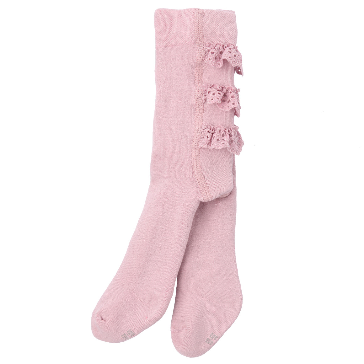 Topomini Pure Collection Newborn Frottee-Strumpfhose mit Spitze rosa