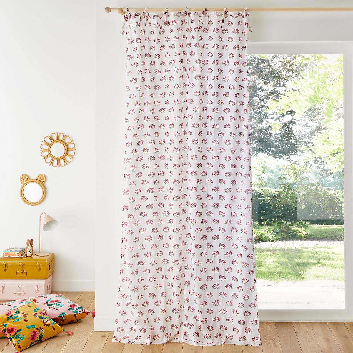 LA REDOUTE INTERIEURS<br>Cortina de vidro estampada, Rosas