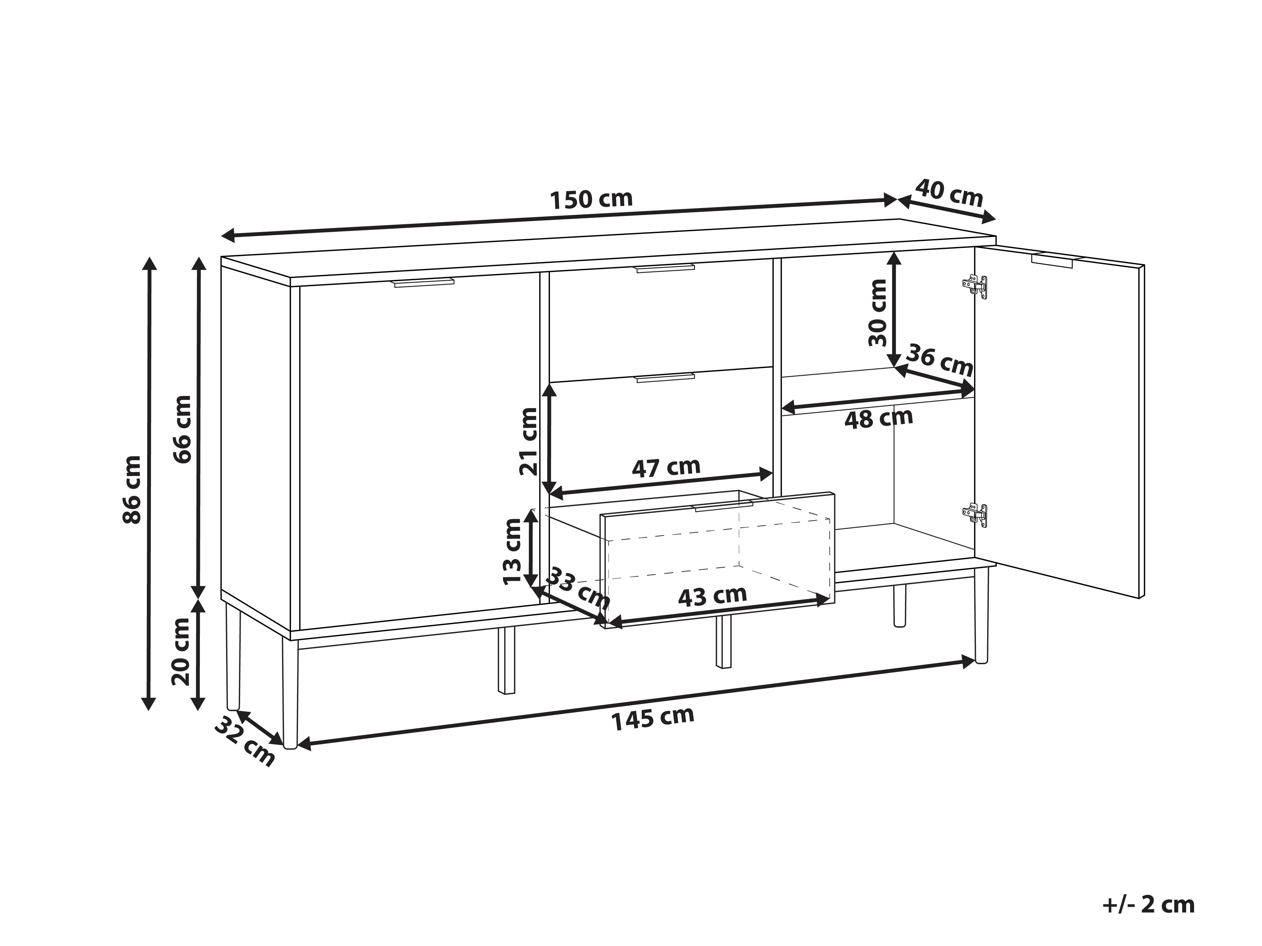 Dressoir met 2 deuren LEDUC Wit