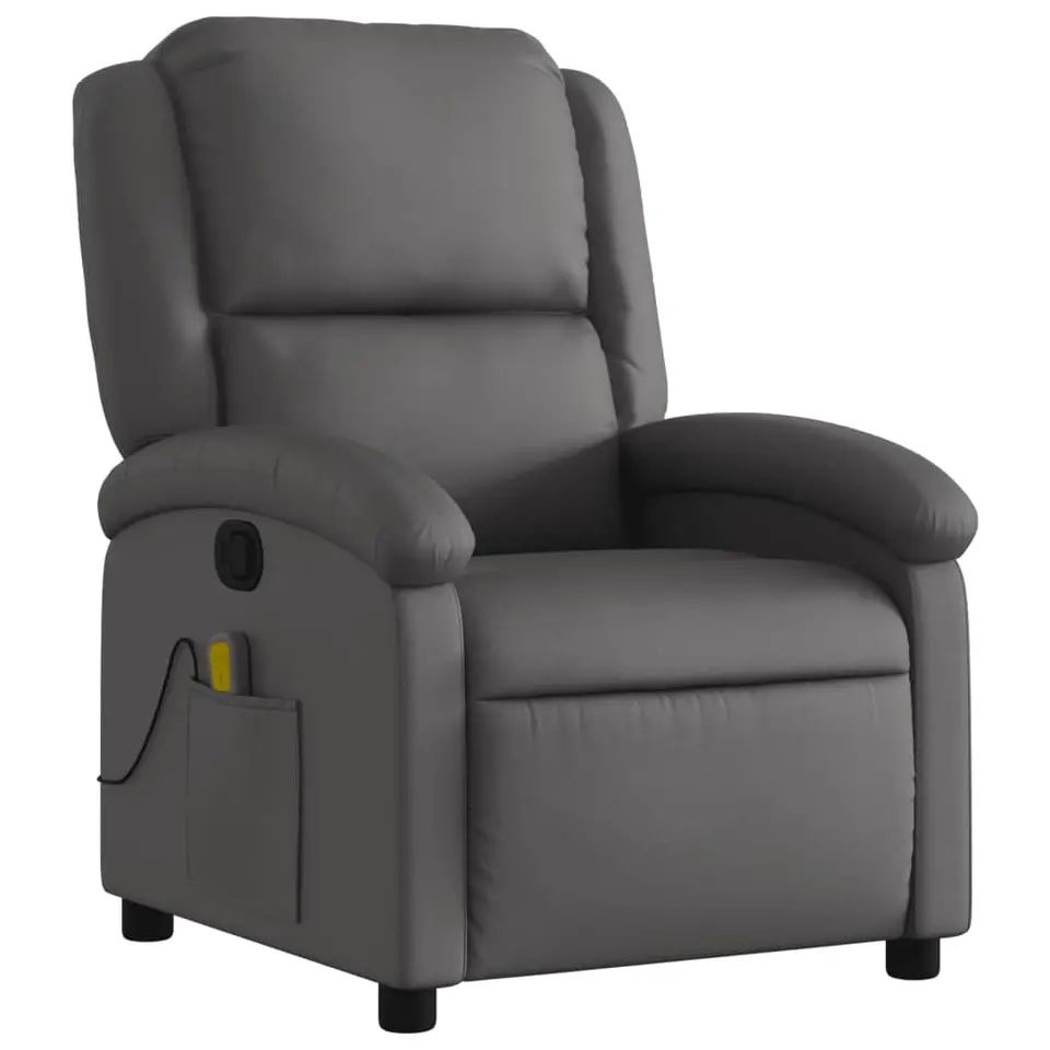 vidaXL - Massagestoel - Grijs - Leer