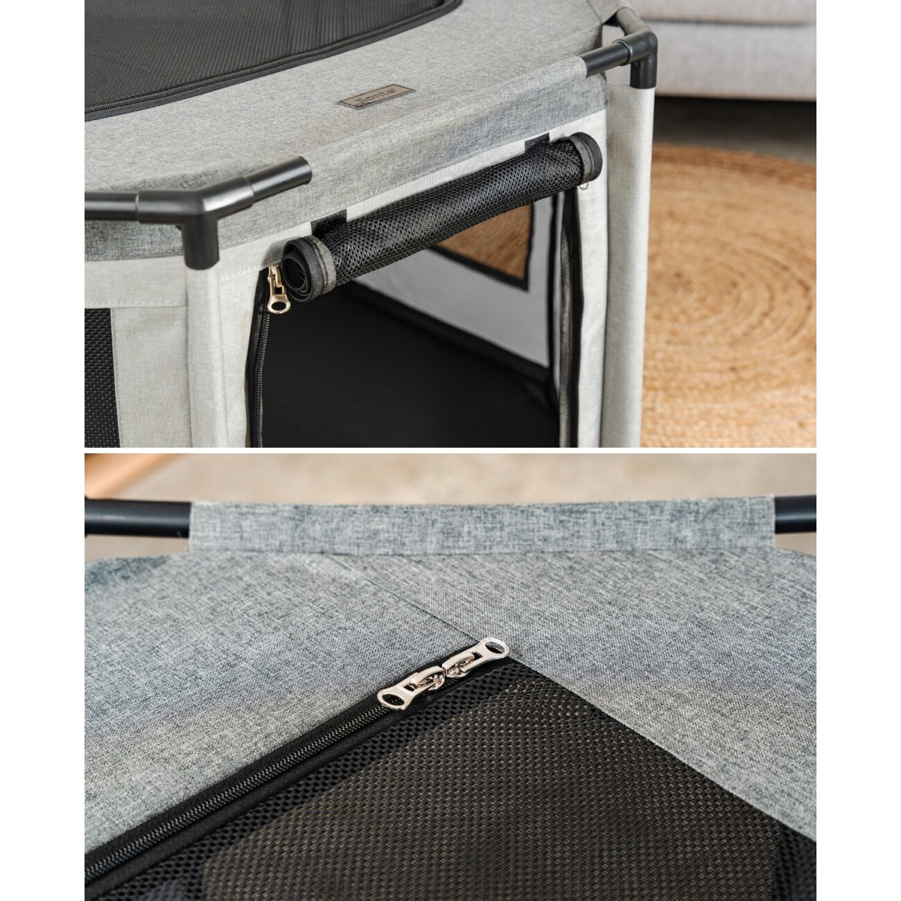 Lionto Welpenauslauf aus Oxford-Gewebe & atmungsaktivem Netz 72 cm, 72 cm, 43 cm