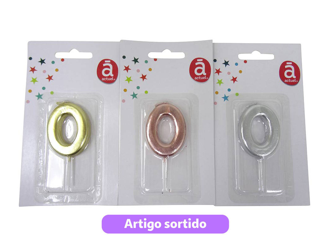 VELA ANIVERSÁRIO Nº0 ACTUEL CORES SORTIDAS