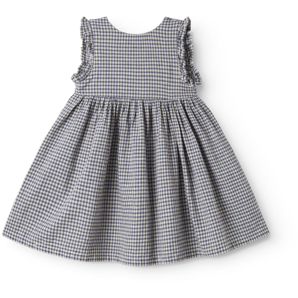 Køb MarMar Cotton Linen Marine Check Darame Kjole