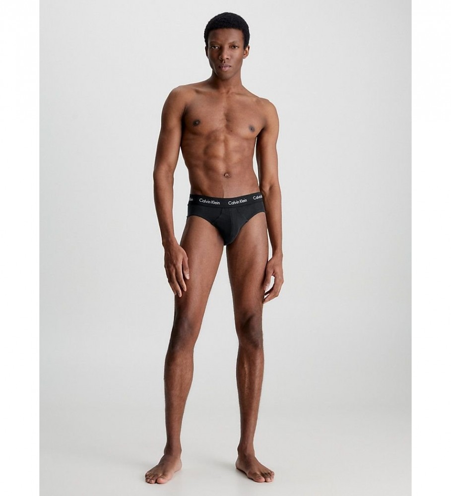 Conjunto de 3 camisolas Calvin Klein em algodão elástico preto