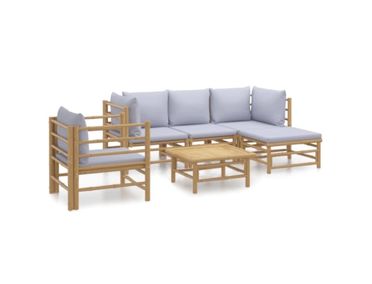 LES TENDANCES - Salon extérieur Salon de jardin-gris-5 places-55x65x30-410075