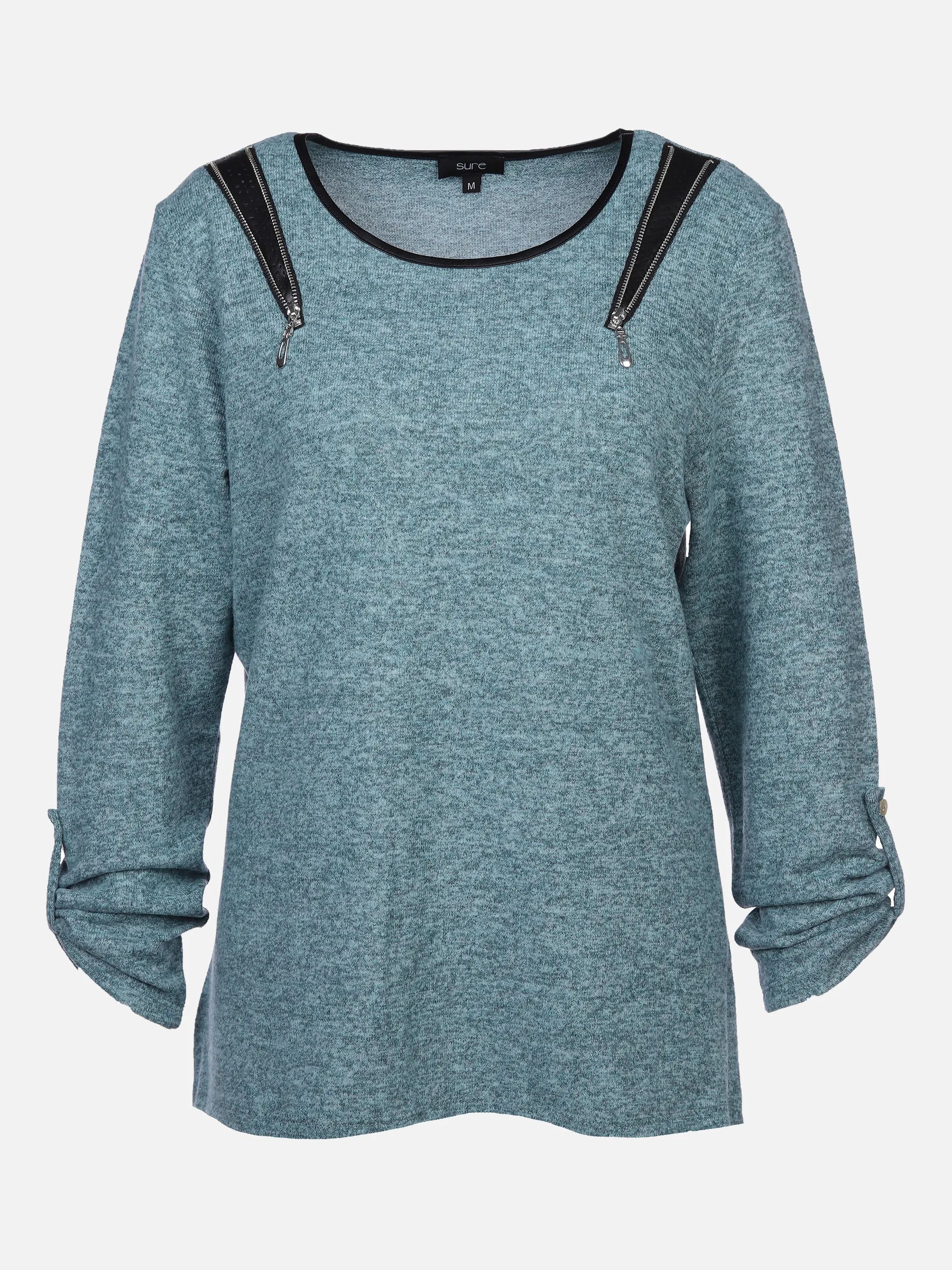 Damen Flauschshirt mit Reißverschluss-Detail