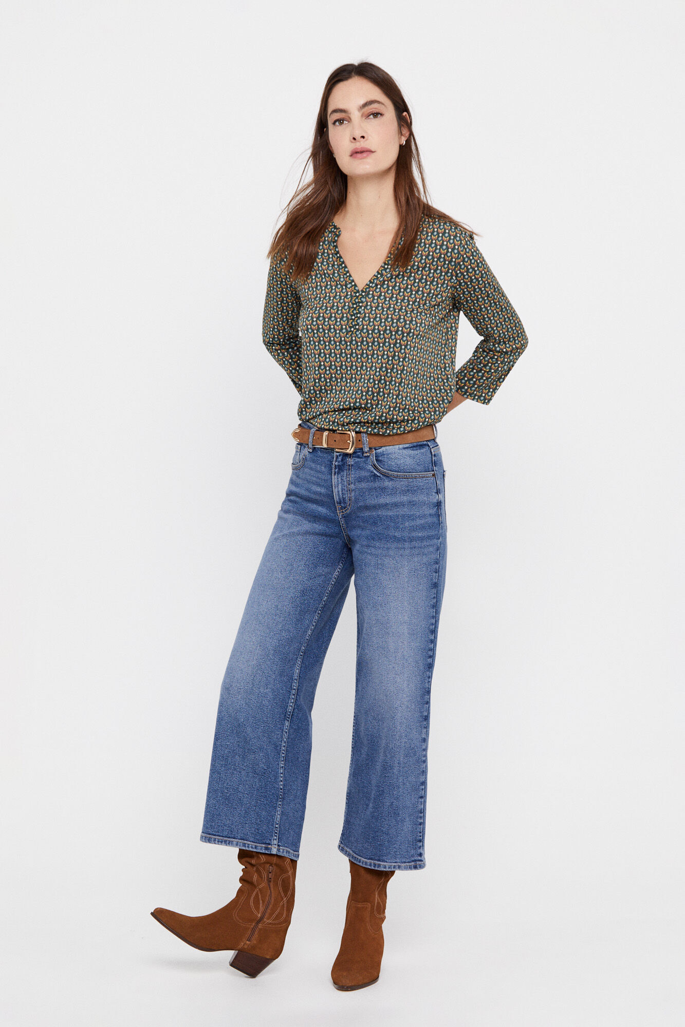 Top stitch cuello tiralla - Verde