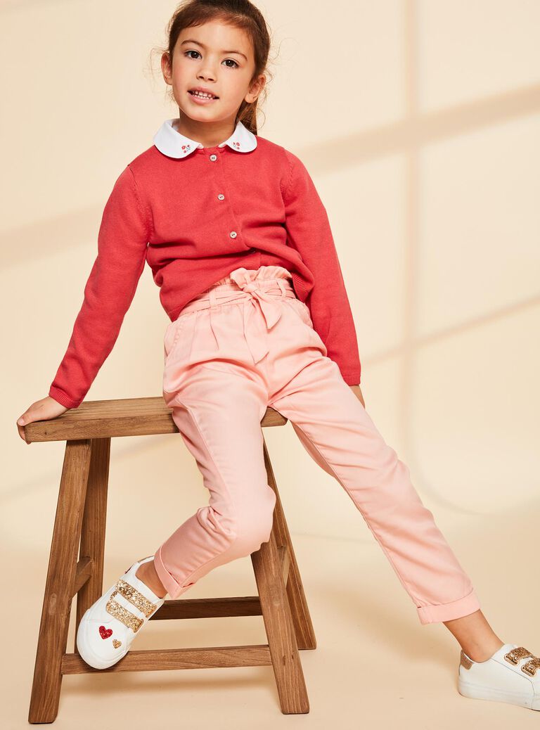 Pantalon paperbag rose