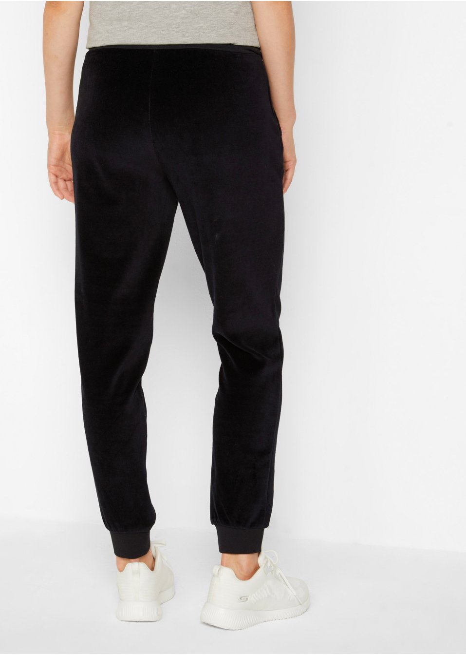 Pantalon de jogging en velours éponge, coupe ample