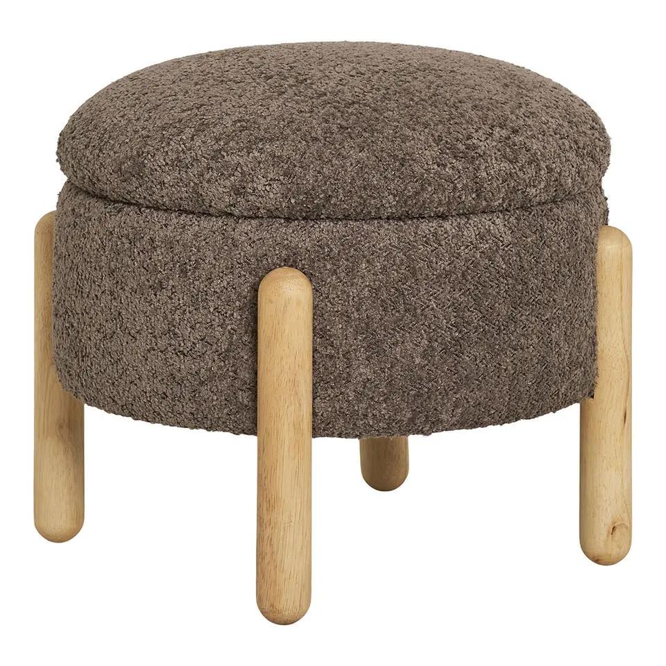 Hioshop Medas poef Met opberging bruin