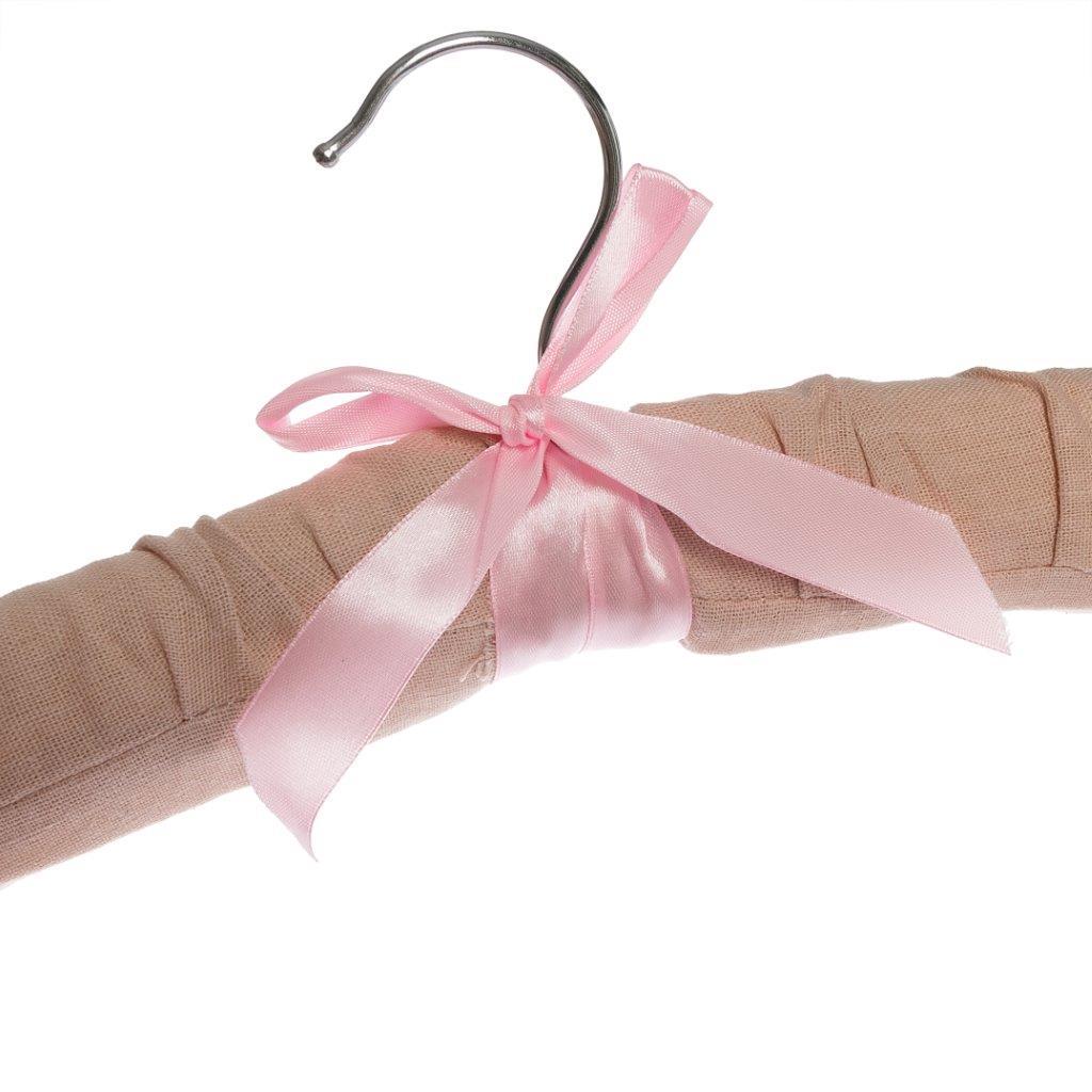 Kleiderbügel GIRLY - braun-rosa - Stoff - 40 cm