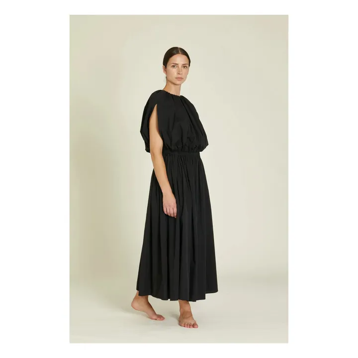 Black Crane Robe Shell Popeline de Coton Bio | Noir