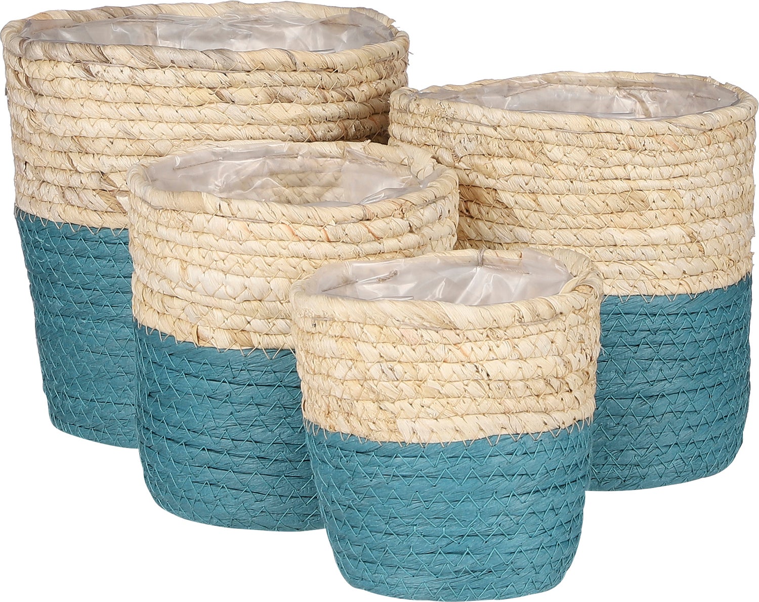 Mica Decorations plantenmand Rachel blauw D 16 H 16 cm