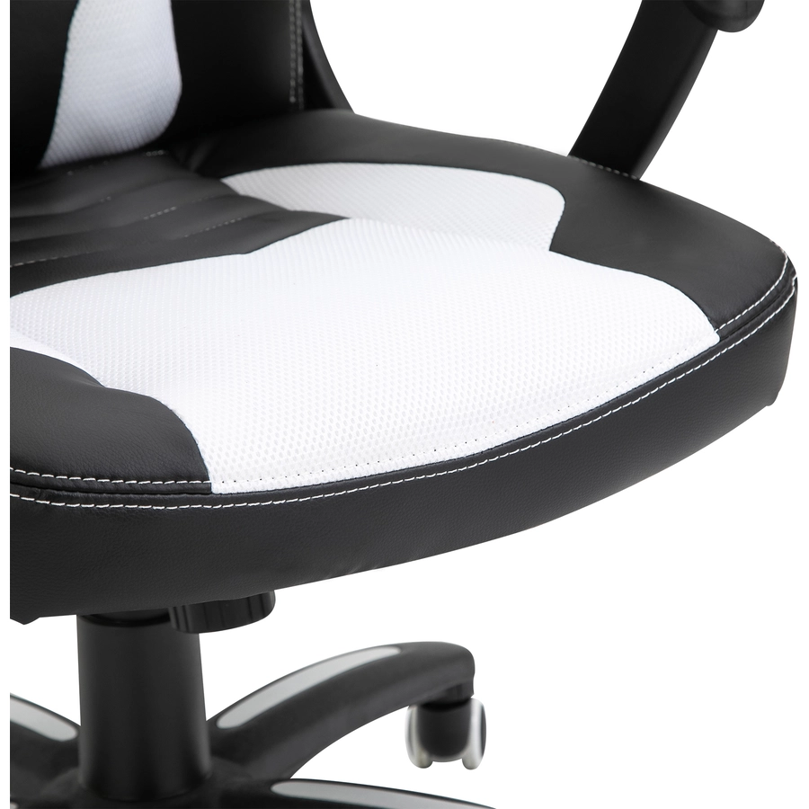 HOMCOM Sportlicher Chefsessel mit Massage- und Wärmefunktion schwarz, weiß