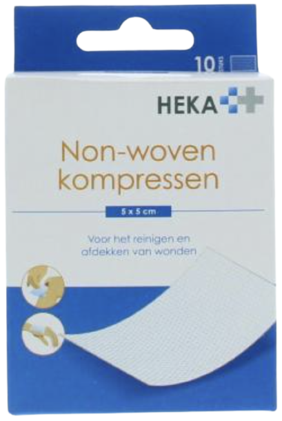 Heka Kompres Non-Woven 5 x 5 CM Steriel 10 Stuks
