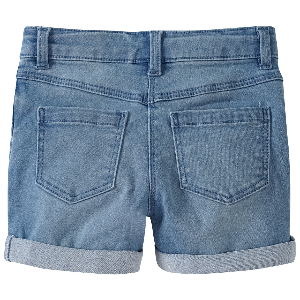 Famy 3 Mädchen Jeansshorts im Five-Pocket-Style rosa / weiss / blau