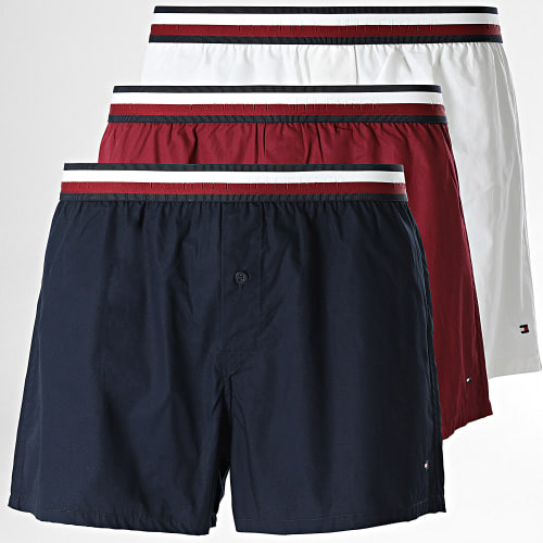 Lot De Caleçons 3121 Bleu Marine Blanc Bordeaux