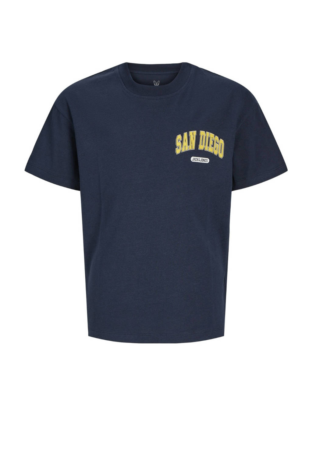 JACK & JONES T-shirt JJEBRADLEY met backprint donkerblauw