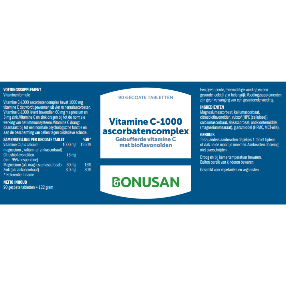 2x Bonusan Vitamine C-1000 ascorbatencomplex 90 tabletten