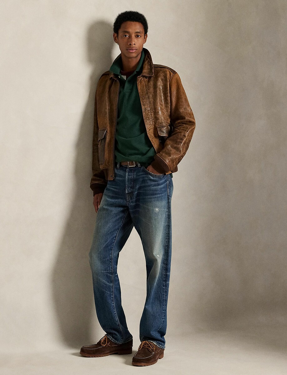 POLO RALPH LAUREN<br>Polo de manga comprida com corte justo em piqué