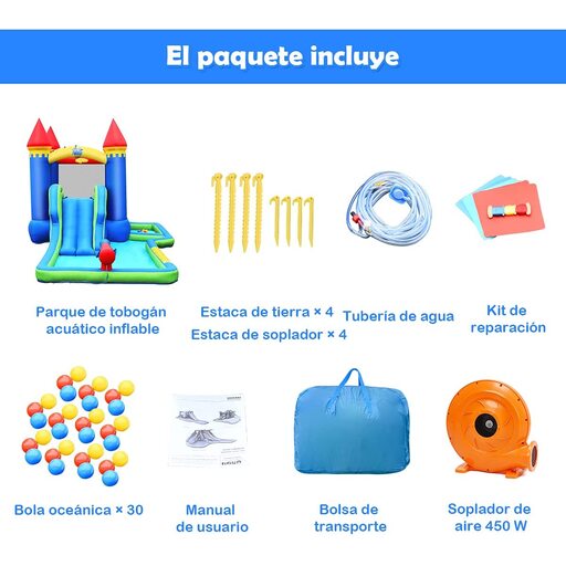 Castelo inflável aquático Costway com soprador incluído