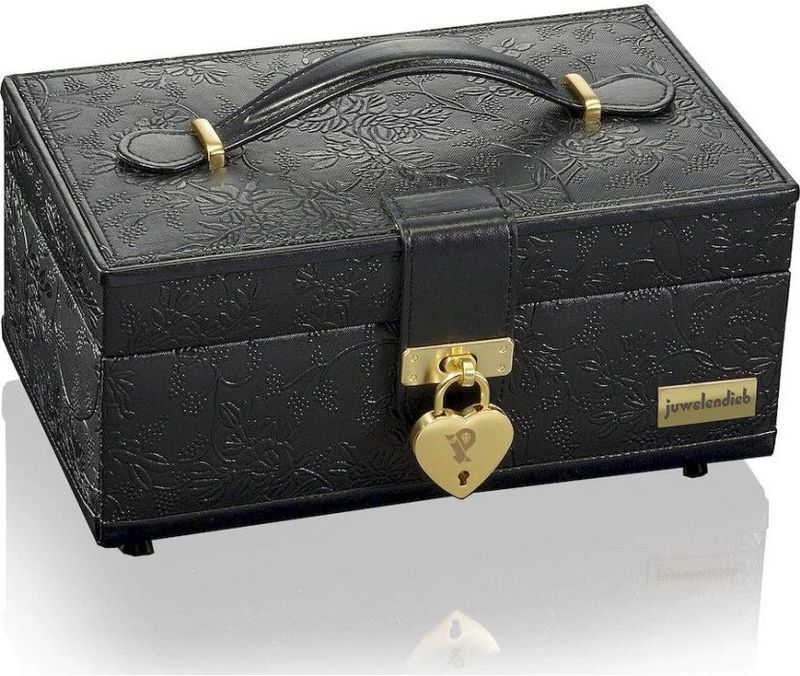 Juwelendieb - Amelie XL - Sieradendoos - Zwart - Handgemaakt - Afsluitbaar