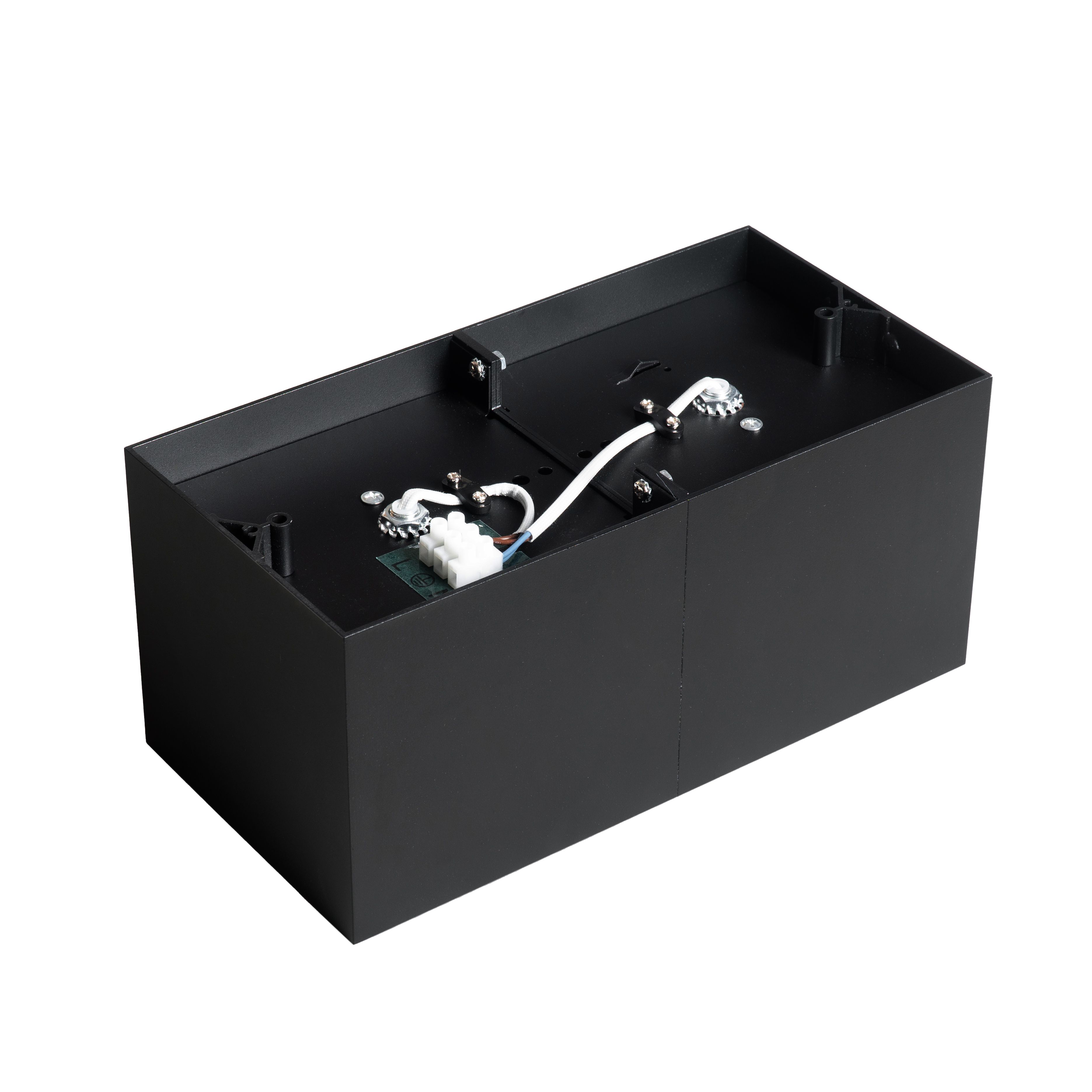 Design spot zwart rechthoekig AR111 2-lichts - Box