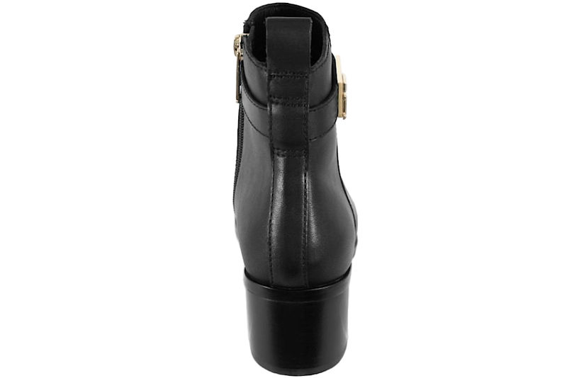 TOMMY HILFIGER LOGO MID HEEL BOOTIE BLACK