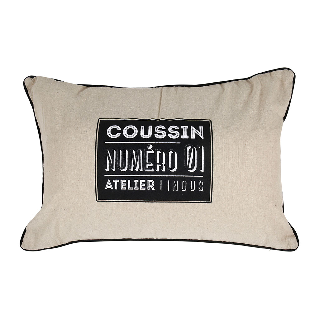 Coussin déco polyester atelier indus 30x50cm