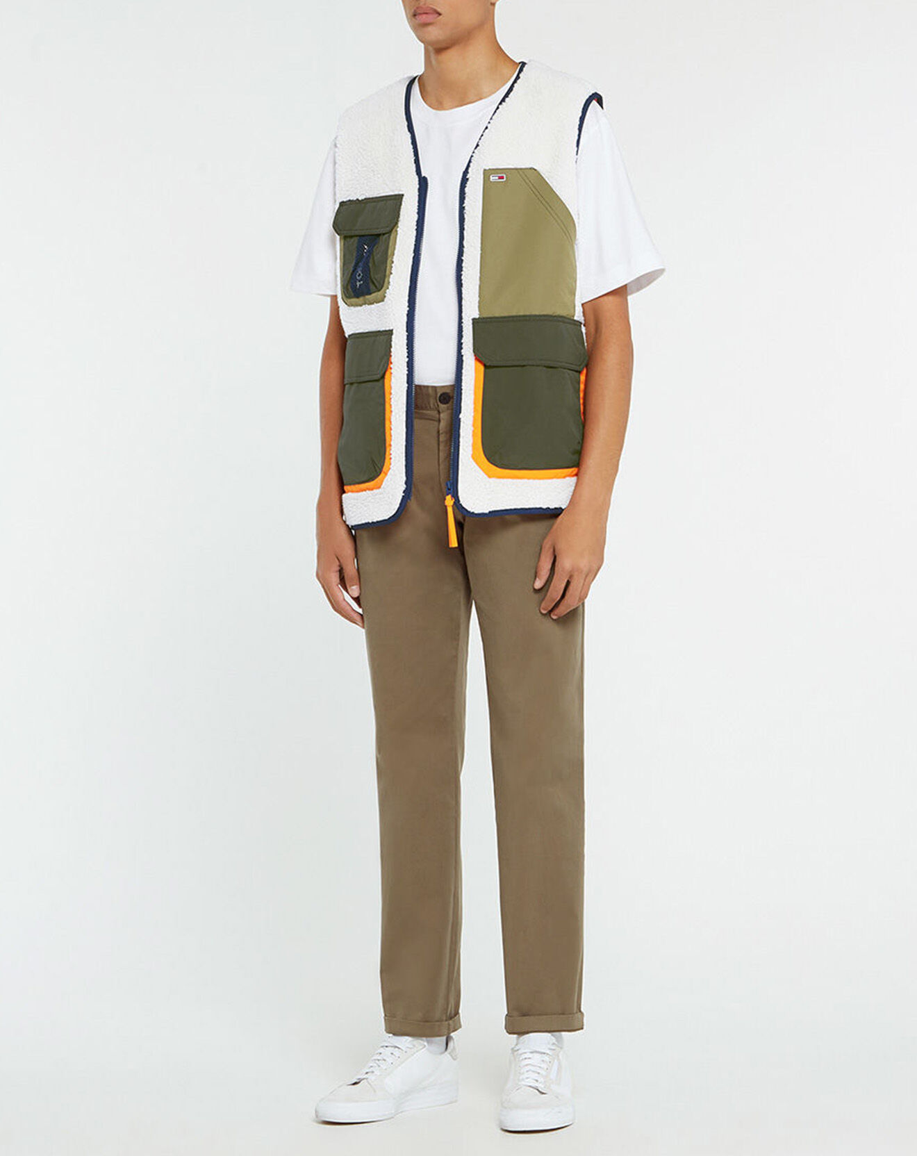 Tommy Jeans Blouson Sherpa blanc/kaki