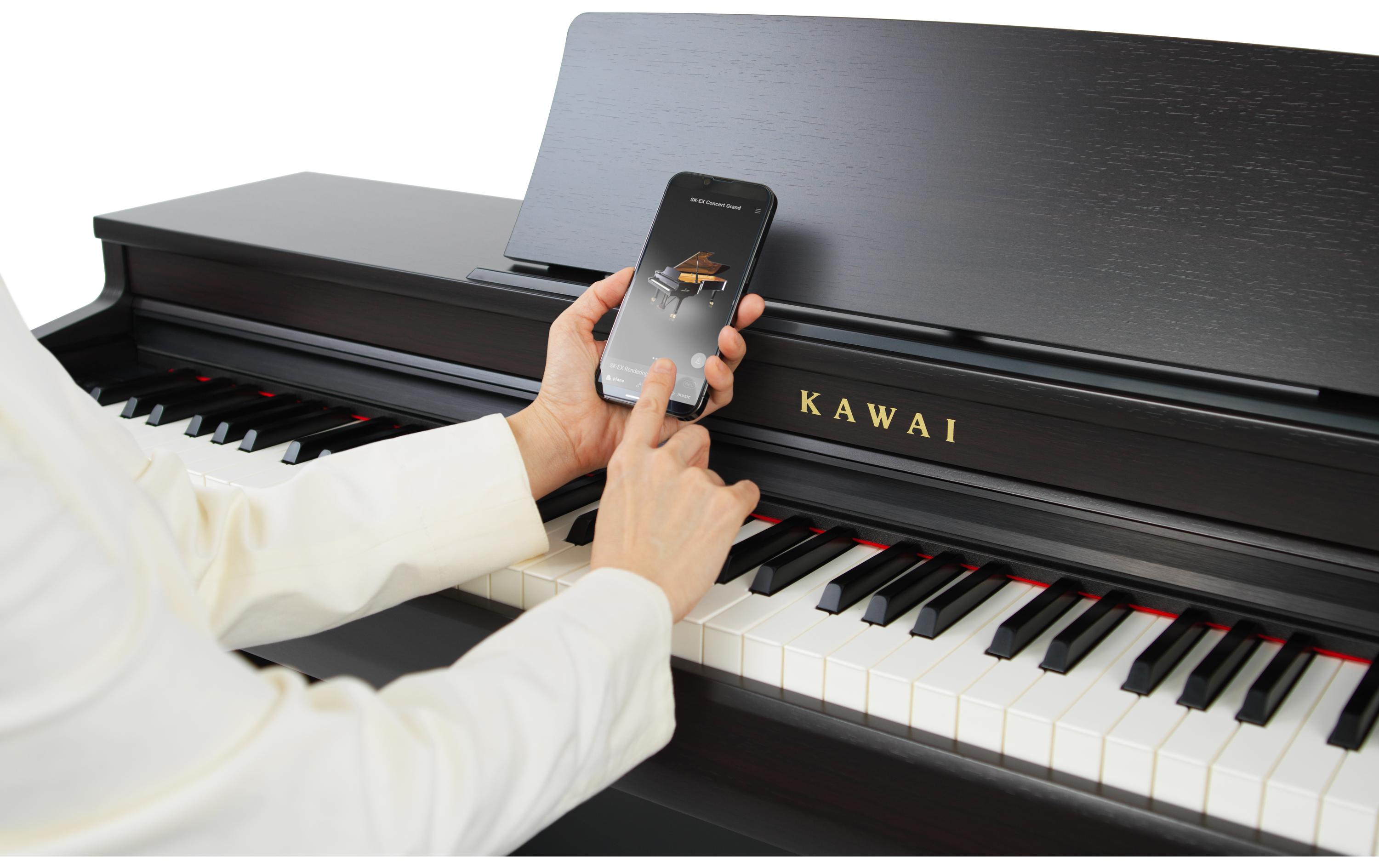 E-Piano CN-201 – Rosenholz<br>Digitalpiano mit Bluetooth-MIDI-Konnektivität und integrierten Lern- und Aufnahmefunktionen