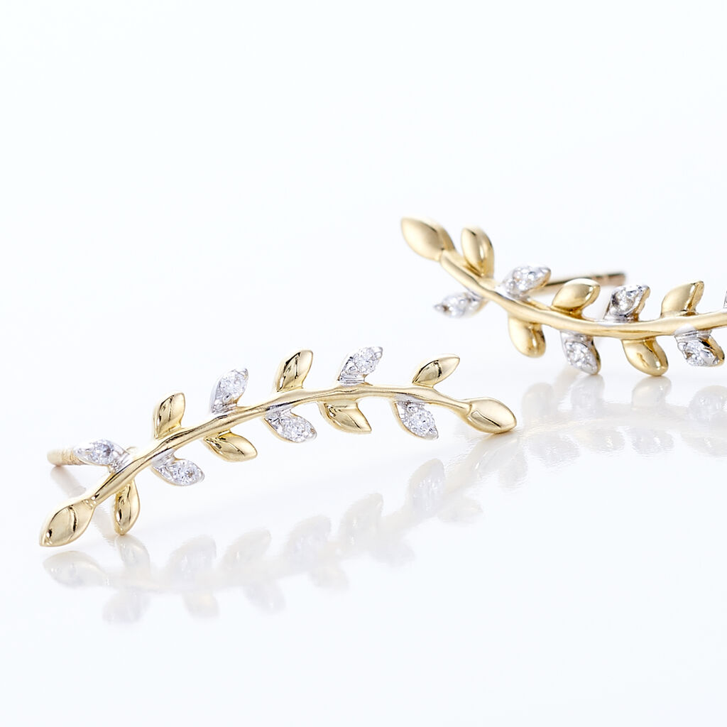 Bijoux D'oreilles Eloiza Or Jaune Oxyde De Zirconium