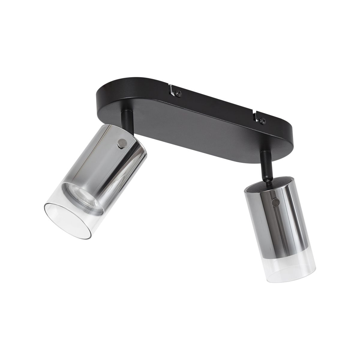 Moderne plafondspot gunmetal 2-lichts draai- en verstelbaar - Drain