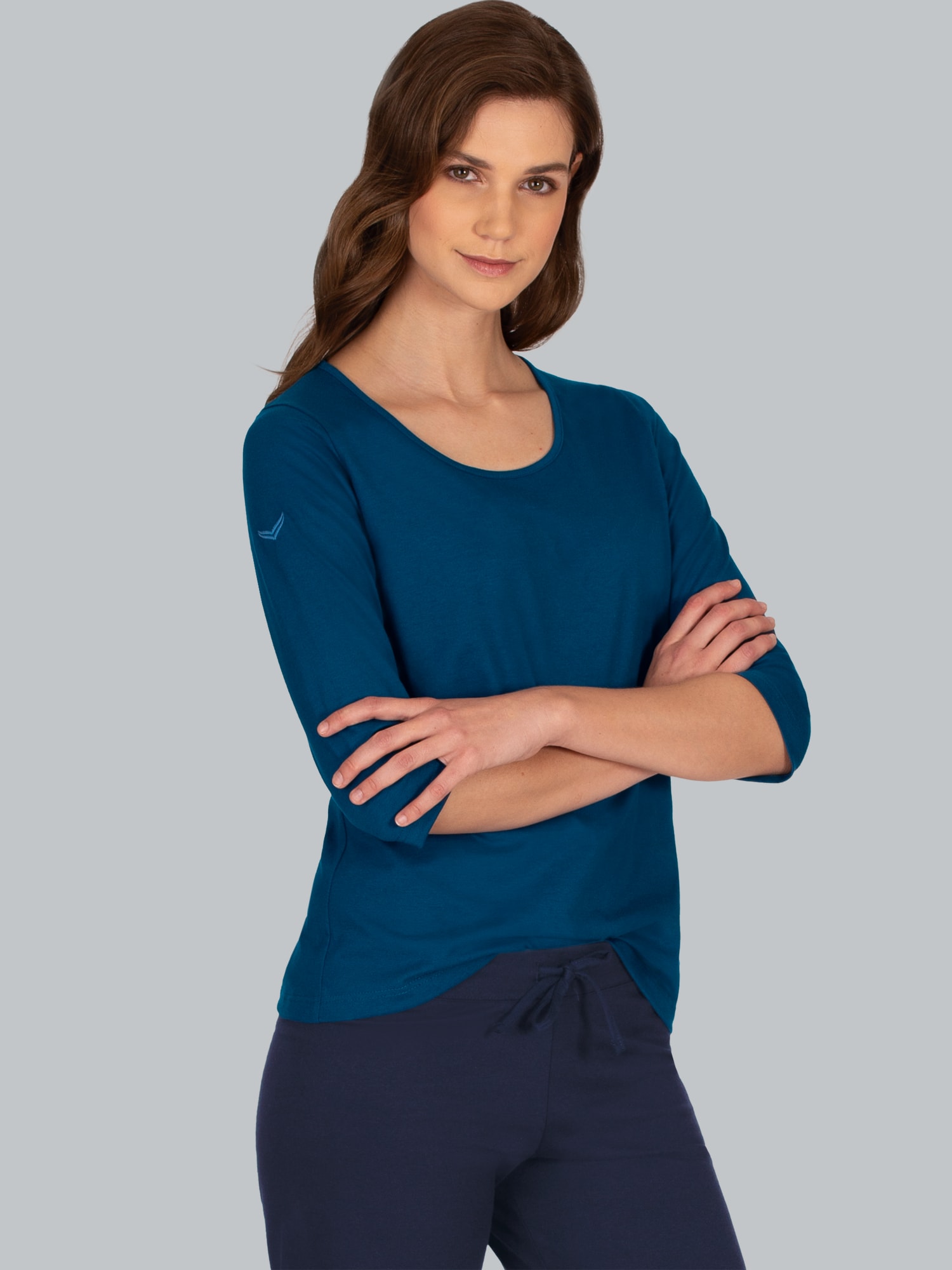 3/4 Arm Shirt aus Biobaumwolle Saphir-C2C