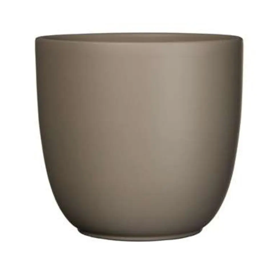 Mica Decorations Bloempot - taupe bruin - mat - keramiek - 28 x 25 cm