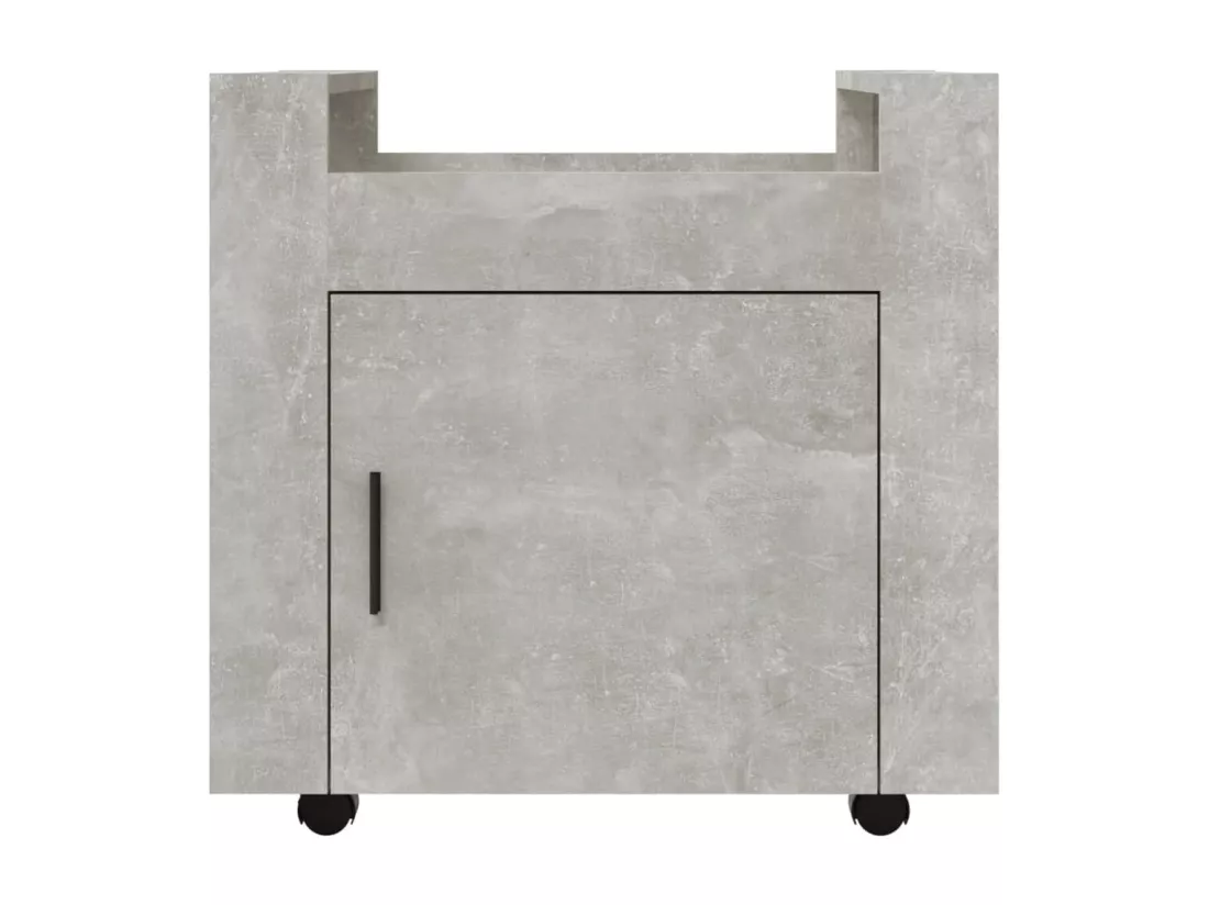 Chariot de bureau Gris béton 60x45x60 cm Bois d'ingénierie