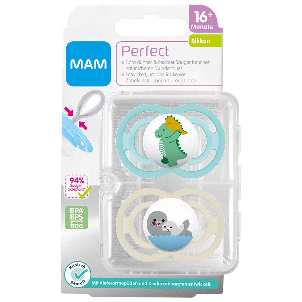MAM Perfect Silikonschnuller 16+ Monate (Farbe/Motiv nicht wählbar)