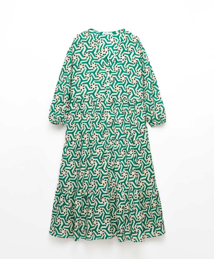 Vestido túnica de algodão estampado
