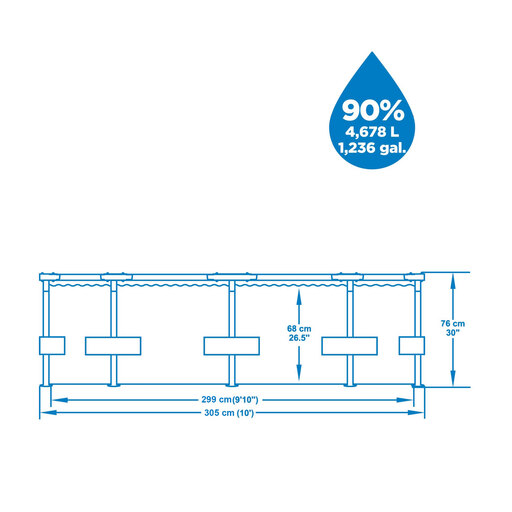 Piscina Tubular Desmontável Bestway Steel Pro 305x76 cm