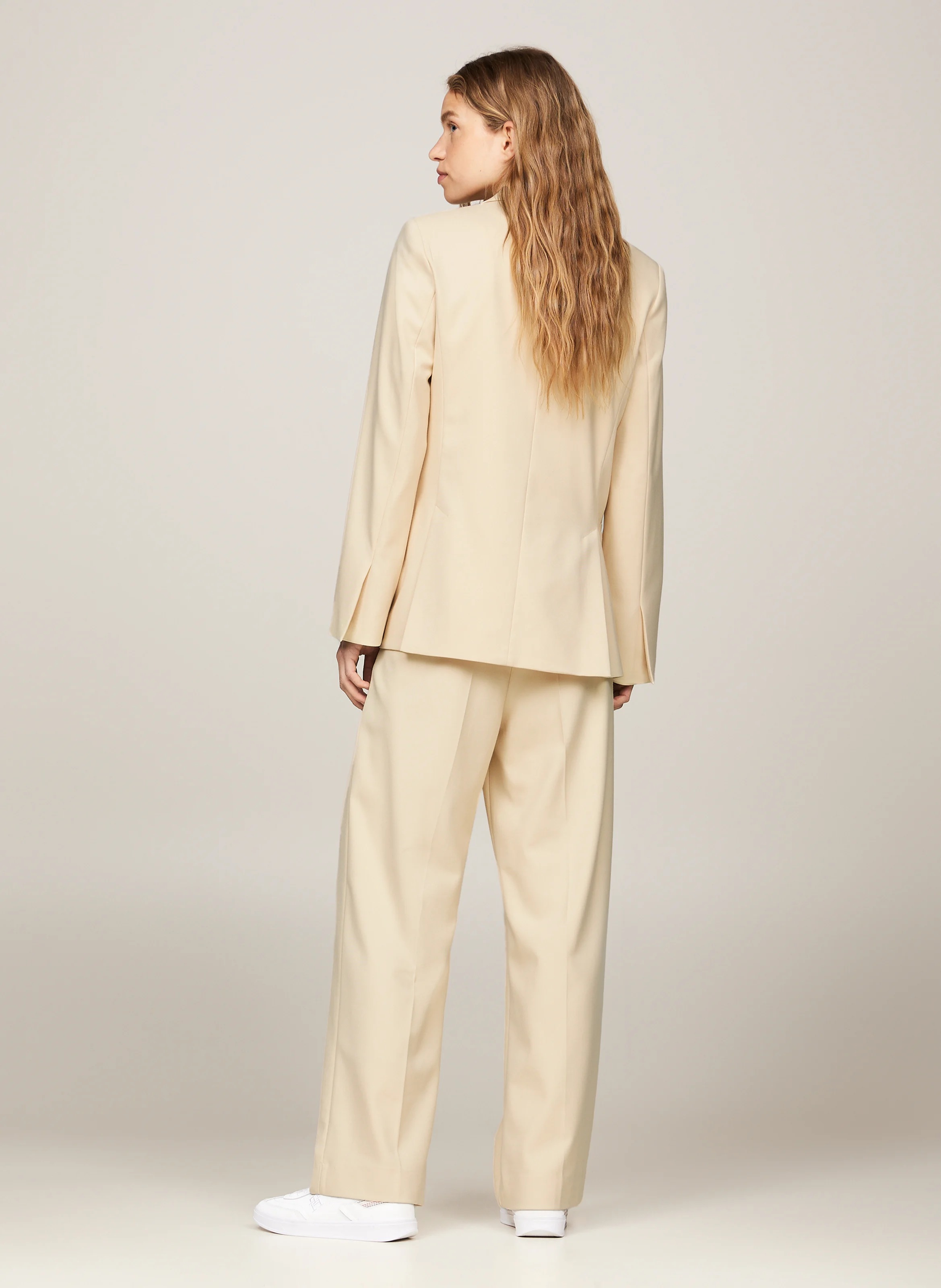 Blazer droit à un bouton | Beige