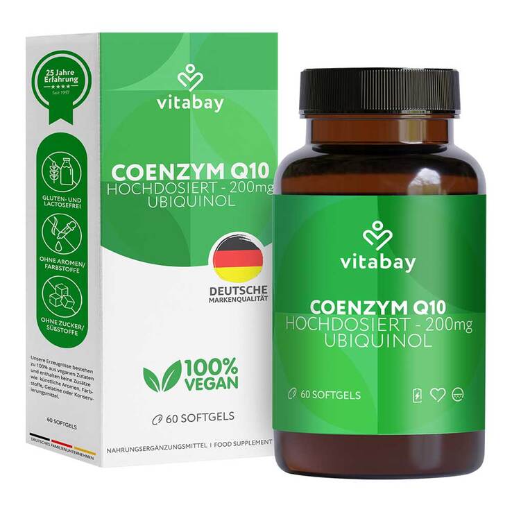 Coenzym Q10 Ubiquinol 200 mg hochdosiert Weichkapseln , 60 St