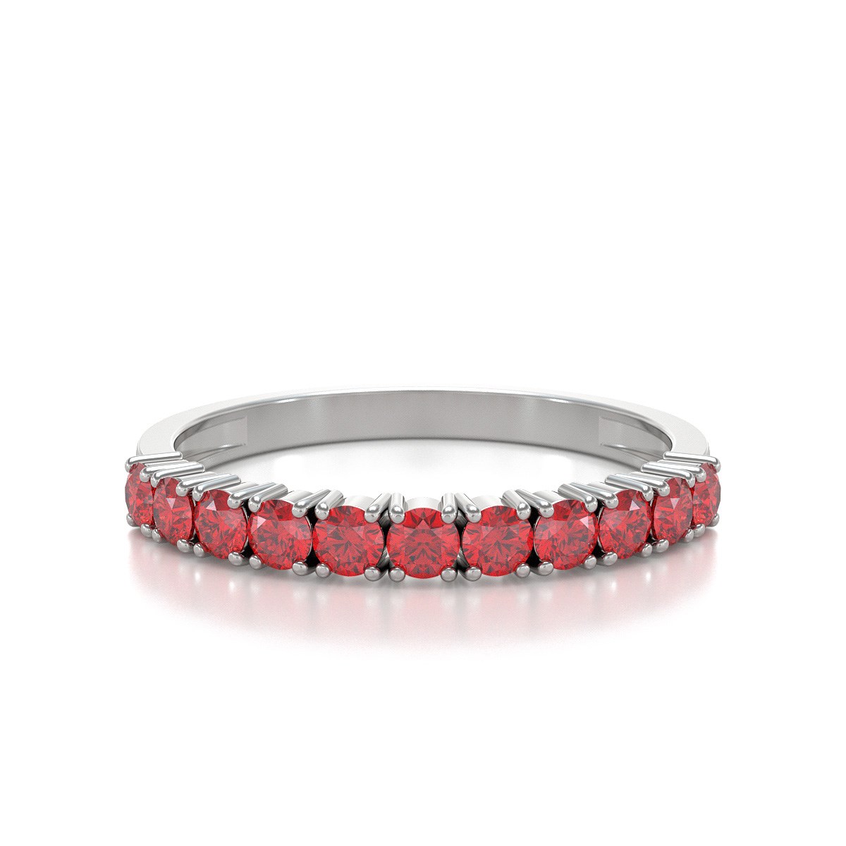 Bague ADEN Or 585 Blanc Rubis 1.64grs