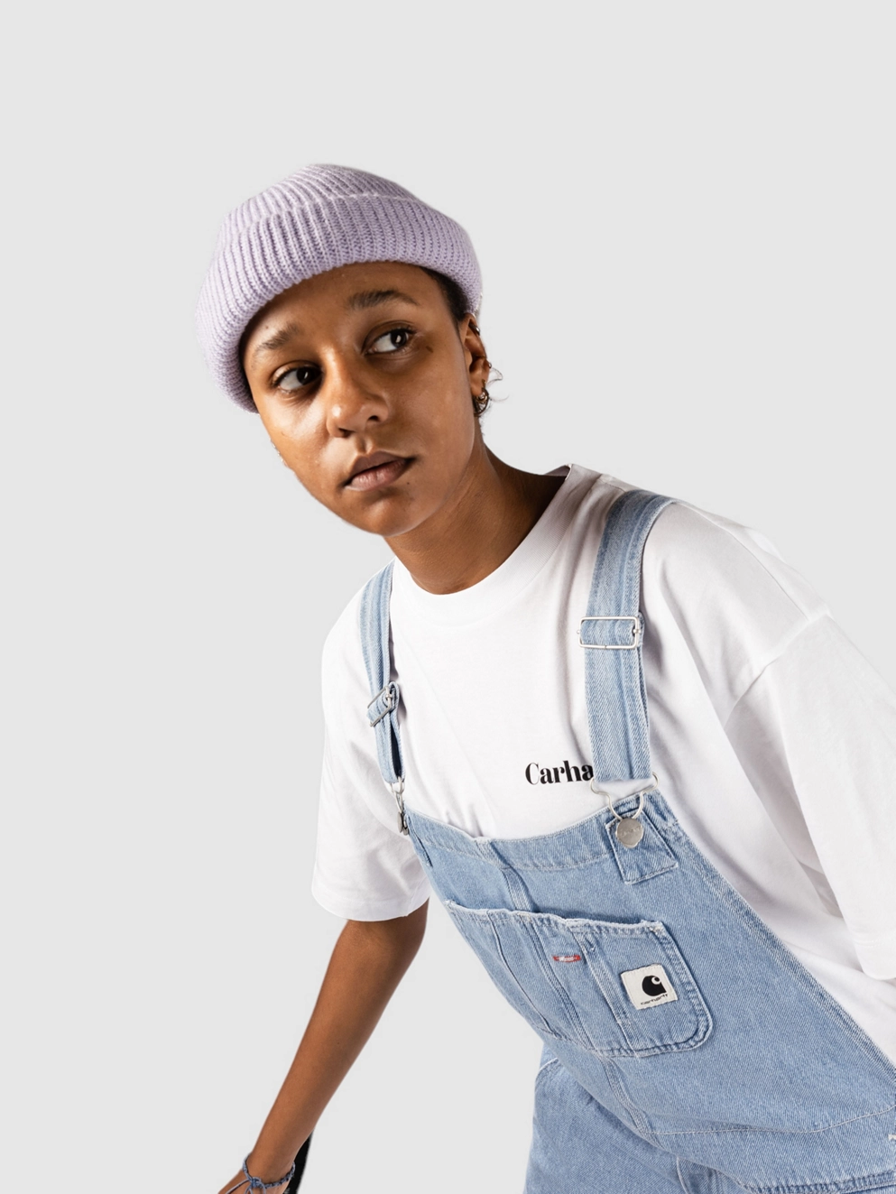 Carhartt WIP Bib Overall Straight Dungaree Jeans stone bleached blue