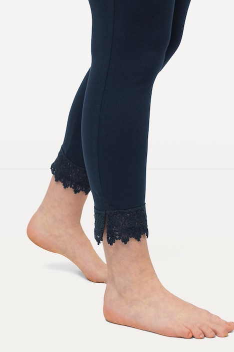 7/8-Leggings, Saumspitze, Biobaumwolle