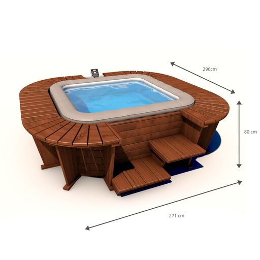 Spa de madeira para exterior Bestway K2o Queen Beach para 5 a 7 pessoas. 271x296x80 cm